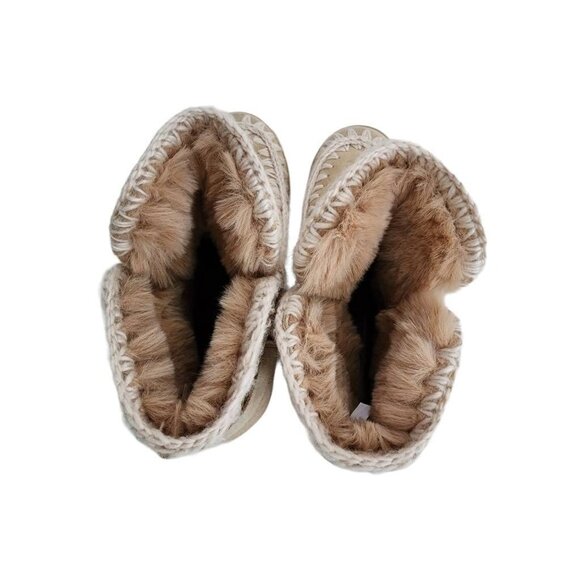 Blondo Faux Fur Boots Waterproof Ankle Cow Suede Anna Brown Lined Womens 11M New - Picture 5 of 8